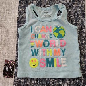Carter's Blue Tank, "I Cain Change the World with my Smile" (up to 9 months)